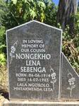SEBENGA Nongekho Lena 1914-1983