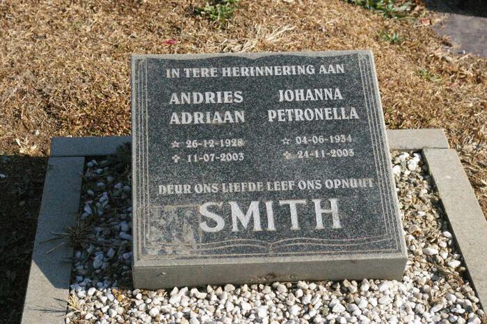 SMITH Andries Adriaan 1928-2003 & Johanna Petronella 1934-2003