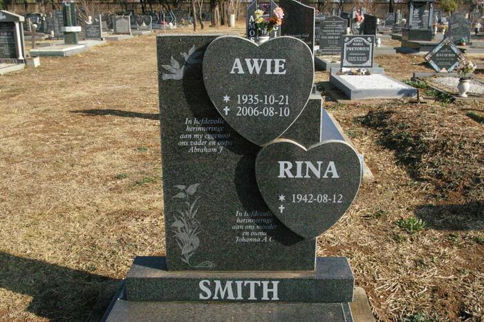 SMITH Awie 1935-2006 & Johanna A C. Rina 1942-