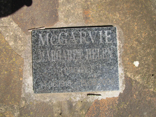 McGARVIE William Dent 1915-1994 & Margaret Helen 1918-2008