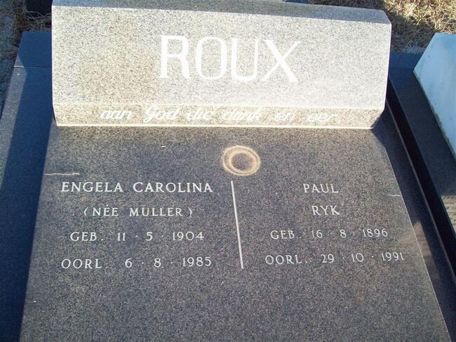 ROUX Paul Ryk 1896-1991 & Engela Carolina MULLER 1904-1985
