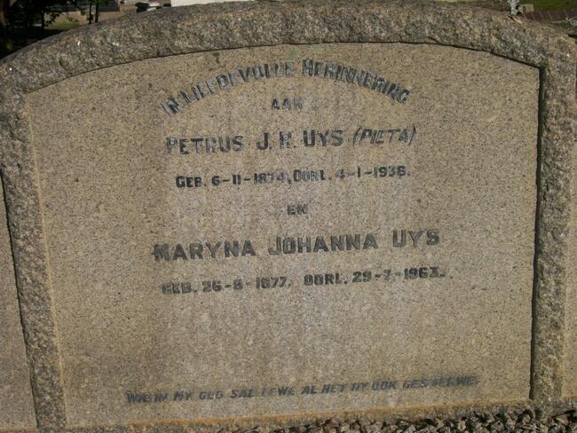 UYS Petrus J.R. 1874-1938 & Maryna Johanna 1877-1963