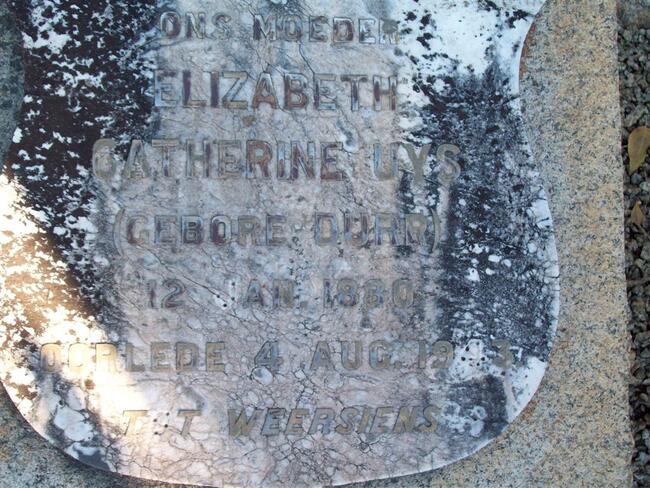 UYS Elizabeth Catherine nee DURR 1880-1943