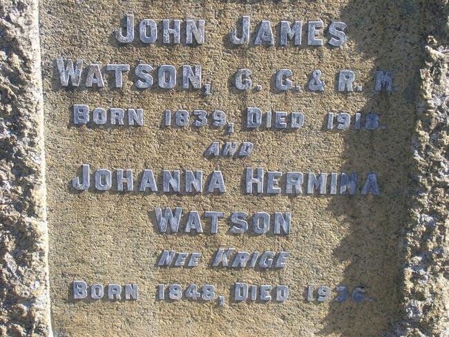 WATSON John James 1839-1918 & Johanna Hermina KRIGE 1848-1936