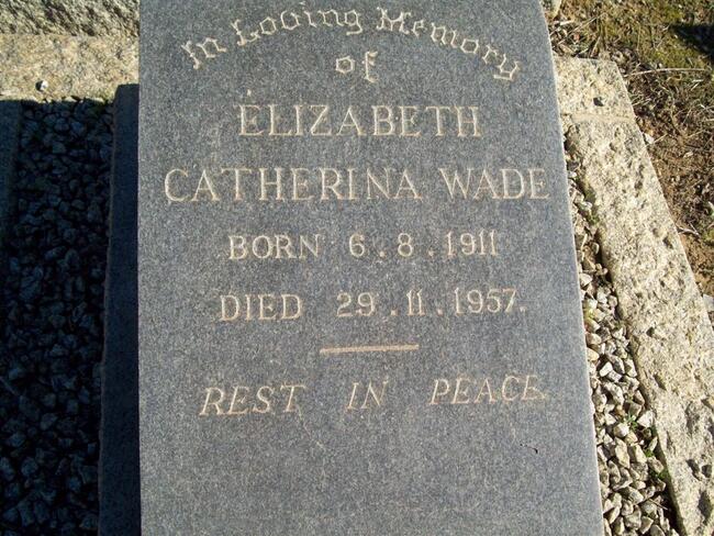 WADE Elizabeth Catherine 1911-1957