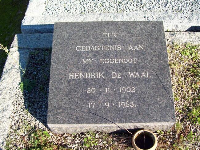WAAL Hendrik, de 1902-1963