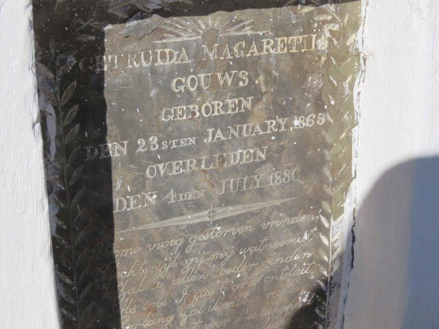 GOUWS Gertruida Magaretha 1865-1880