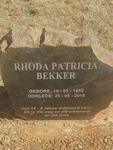 BEKKER Rhoda Patricia 1952-2018