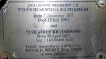 RICHARDSON Wilfred Stanley 1907-2001 :: RICHARDSON Margaret 1907-2001