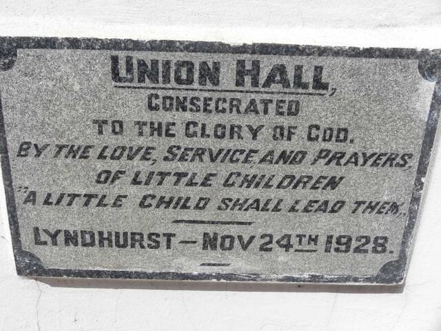 3. Union Hall consecration - 24 Nov 1928