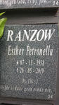 RANZOW Esther Petronella 1938-2019