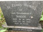 DICKINSON Maggie 1882-1990