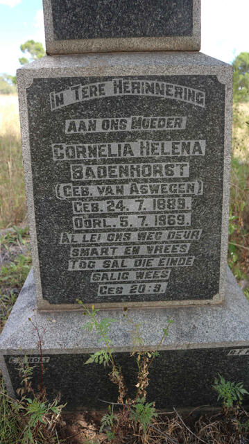 BADENHORST Cornelia Helena nee VAN ASWEGEN 1889-1969