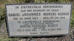 KLERCK Daniel Johannes Morkel 1884-1948 & Martha Francina NAUDE 1886-1969