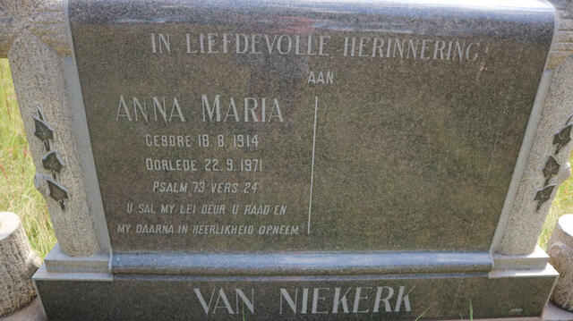 NIEKERK Anna Maria, van 1914-1971