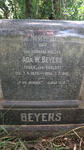 BEYERS Ada W. voorheen FOURIE nee VOSLOO 1872-1942