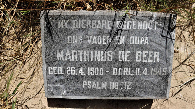 BEER Marthinus, de 1900-1945