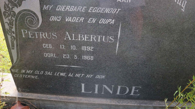 LINDE Petrus Albertus 1892-1968