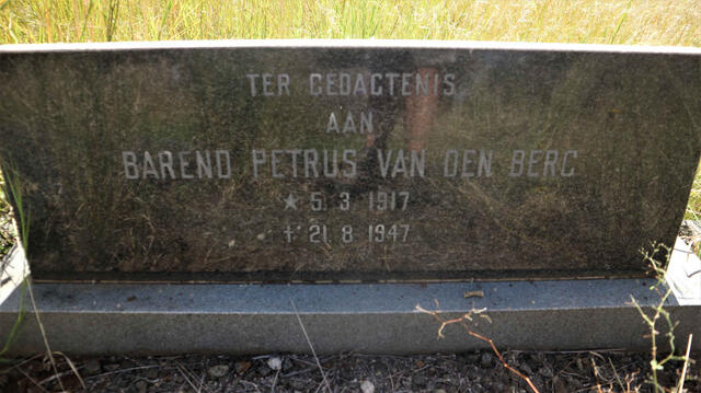 BERG Barend Petrus, van den 1917-1947