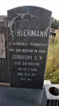 BIERMANN Gerbrecht C.W. nee OOSTHUIZEN 1895-1971