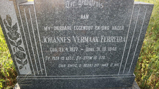 FERREIRA Johannes Vermaak 1877-1948