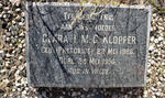 KLOPPER Clara I.M.C. nee PRETORIUS 1886-1956