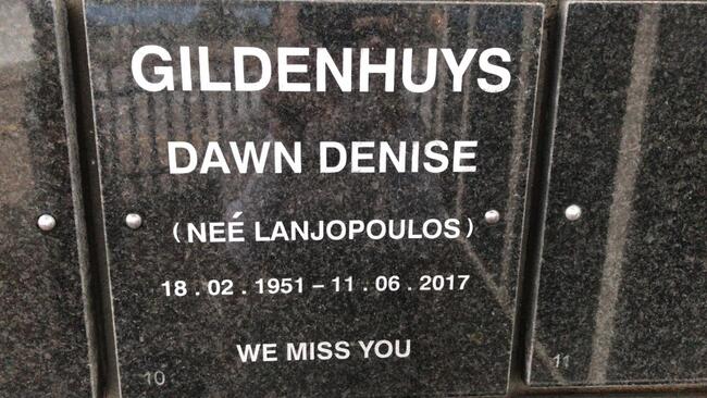 GILDENHUYS Dawn Denise nee LANJOPOULOS 1951-2017