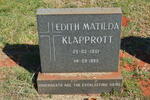 KLAPPROTT Edith Matilda 1901-1983
