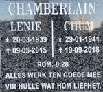 CHAMBERLAIN Chum 1941-2018 & Lenie 1939-2015