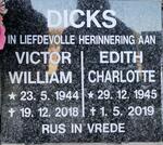 DICKS Victor William 1944-2018 & Edith Charlotte 1945-2019