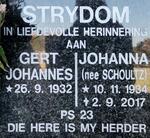 STRYDOM Gert Johannes 1932- & Johanna SCHOULTZ 1934-2017