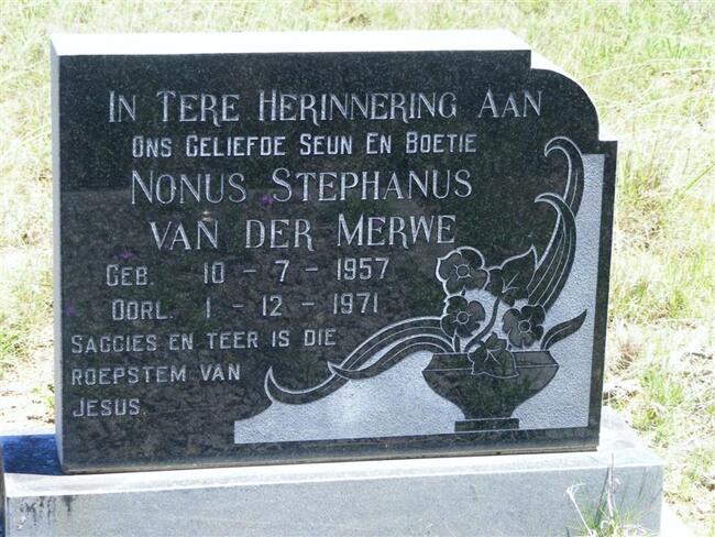MERWE Nonus Stephanus, van der 1957-1971