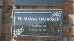 ODENDAAL H. Malene 1936-2013