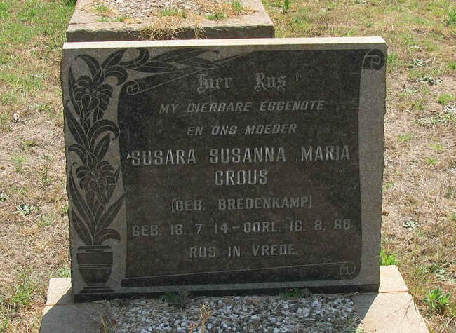 CROUS Susara Susanna Maria nee BREDENKAMP 1914-1968