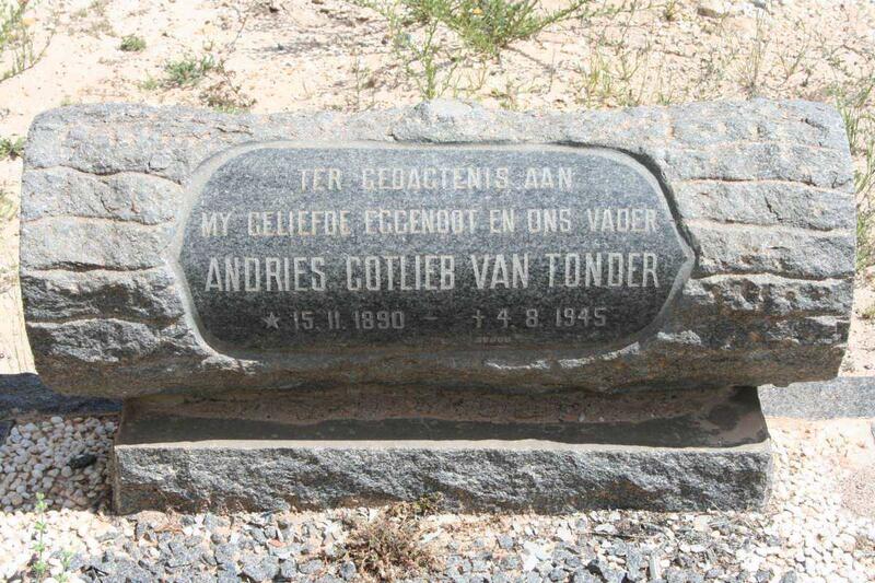 TONDER Andries Gotlieb, van 1890-1945