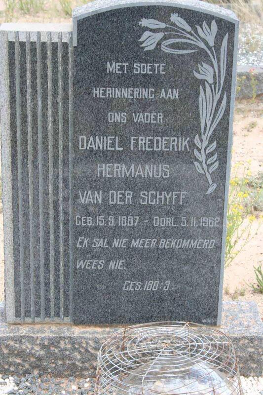 SCHYFF Daniel Frederik Hermanus, van der 1887-1962