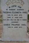 KRIEL George Philippus 1872- & Fredrika Elizabeth 1879-1953