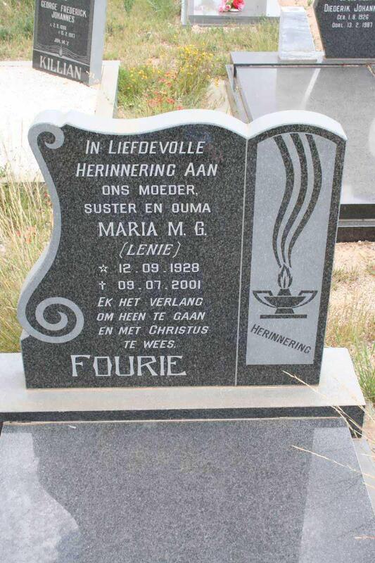 FOURIE Maria M.G. 1928-2001
