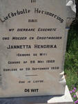 WIT Jannetta Hendrika, de nee DE WIT 1869-1956