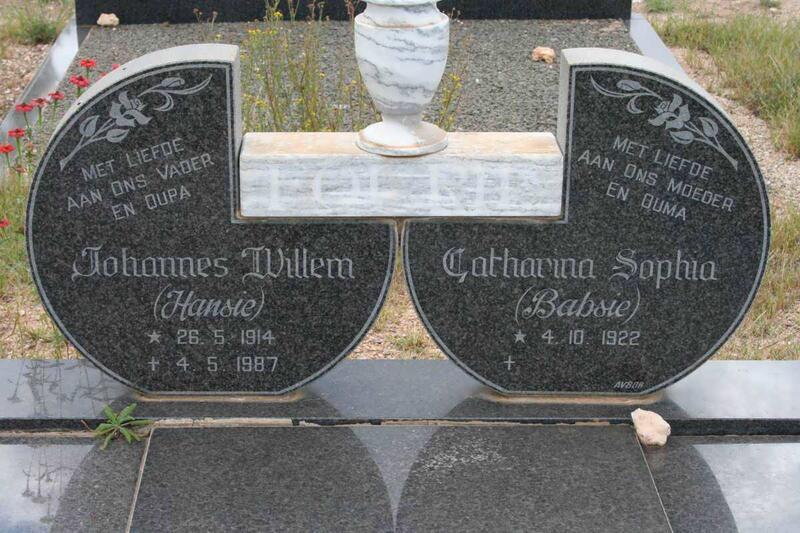 FOURIE Johannes Willem 1914-1987 & Catharina Sophia 1922-
