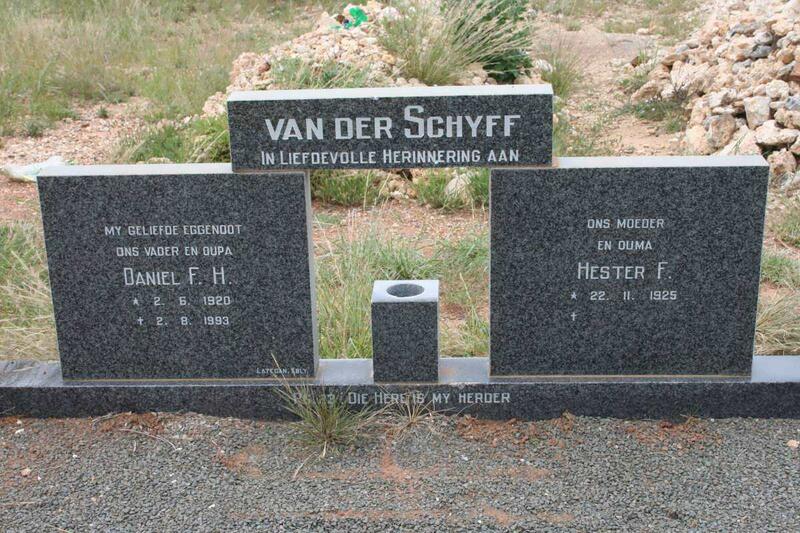 SCHYFF Daniel F.H. 1920-1993, van der & Hester F. 1925-
