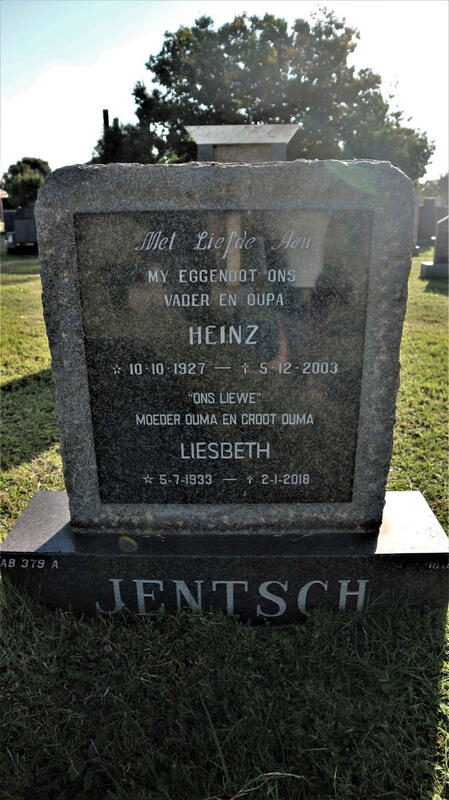 JENTSCH Heinz 1927-2003 & Liesbeth 1933-2018