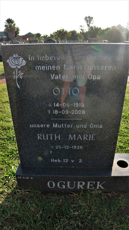 OGUREK Otto 1919-2008 & Ruth Marie 1926-