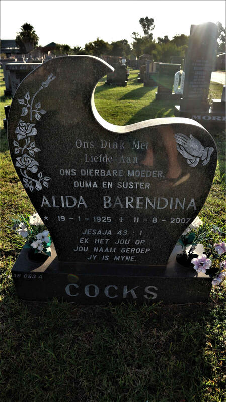 COCKS Alida Barendina 1925-2007