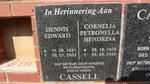 CASSELL Dennis Edward 1931-2003 & Cornelia Petronella Hendrina 1938-2020