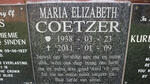 COETZER Maria Elizabeth 1938-2011