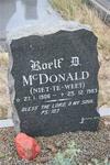 McDONALD Roelf D. 1906-1983