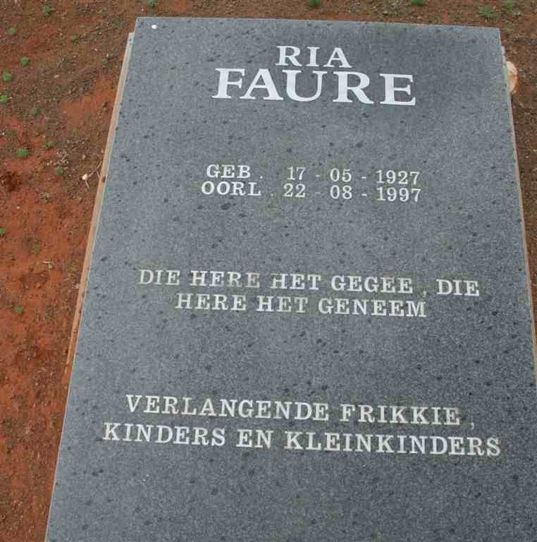FAURE Ria 1927-1997