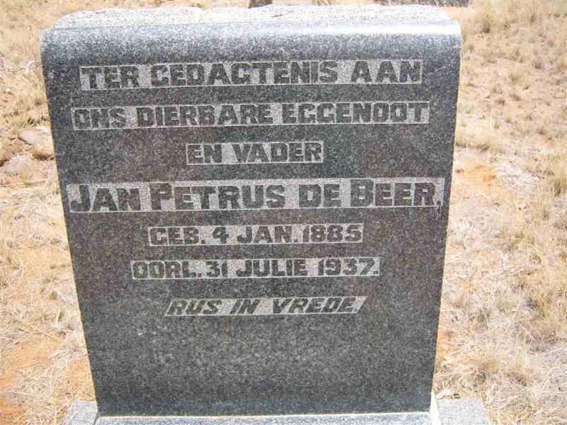 BEER Jan Petrus, de 1885-1937