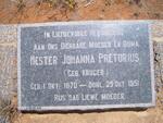 PRETORIUS Hester Johanna nee KRUGER 1870-1951